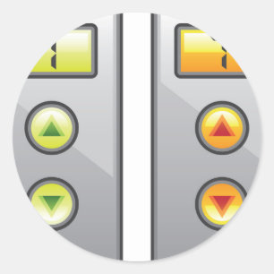 Pegatina Redonda Botones del elevador