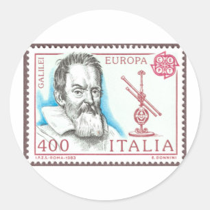 Pegatina Redonda Botones e imanes de Galileo Galilei