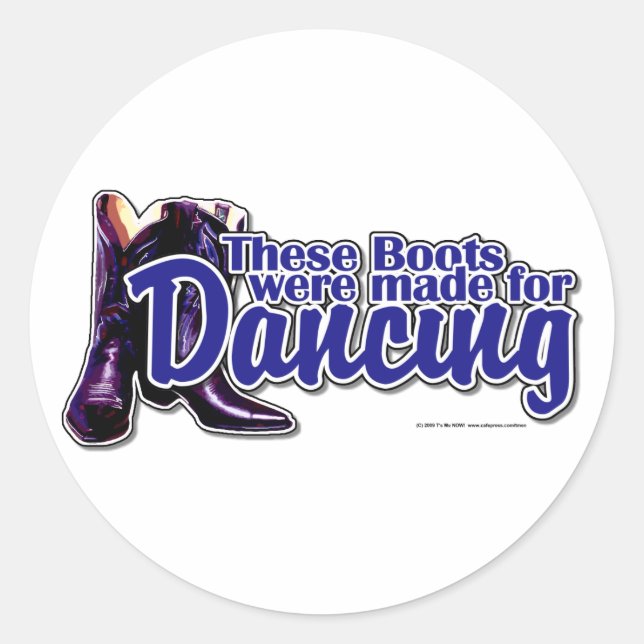 Pegatina Redonda Bots bailarines (Anverso)