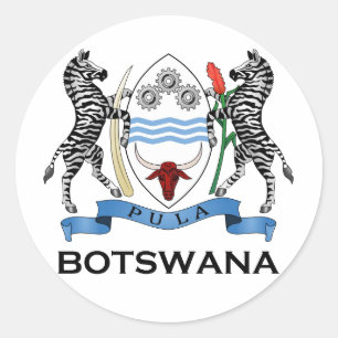 Pegatina Redonda BOTSWANA - bandera/emblema/escudo de armas/símbol