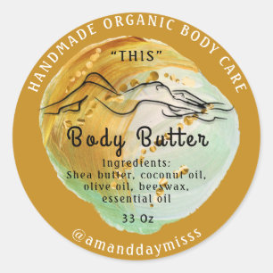 Pegatina Redonda Botter Balm Care Packaging Logo Brown