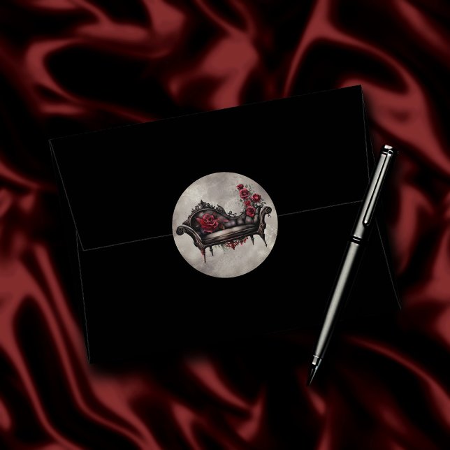 Pegatina Redonda Boudoir Chaise | Sofá de salón desmayado de Victor (Subido por el creador)