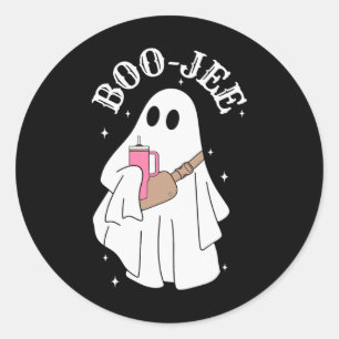 Pegatina Redonda Boujee Boo-jee Cute Ghost Spooky Season Halloween