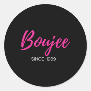 Pegatina Redonda Boujee elegante desde 1989