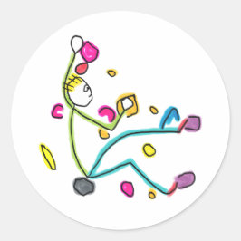 Pegatina Redonda Bouldering Stickman