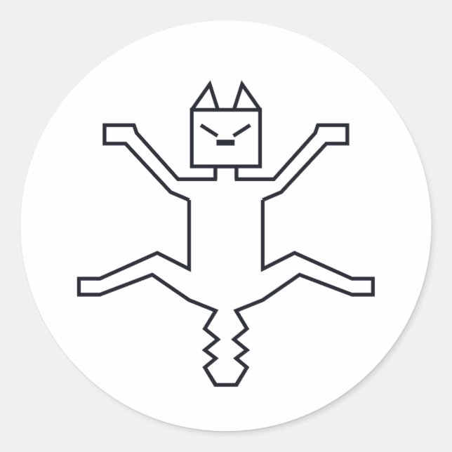 Pegatina Redonda Bouncy cat (Anverso)