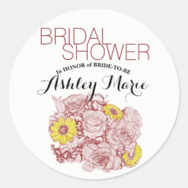 Pegatina Redonda Bouquet de Terra Cotta