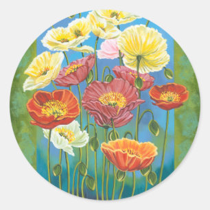 Pegatina Redonda Bouquet in Border I