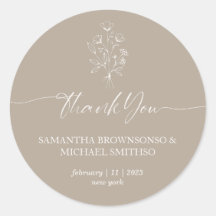 Bouquet marrón beige floral Gracias