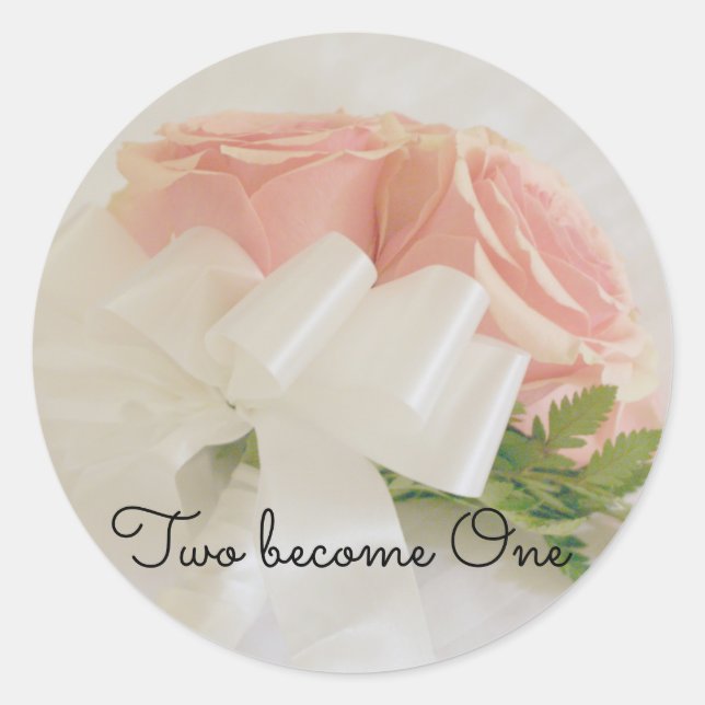 Pegatina Redonda Bouquet rosa (Anverso)