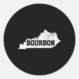 Pegatina Redonda Bourbon Kentucky Whiskey Drinking S
