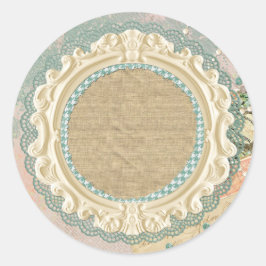 Pegatina Redonda Boutique de Marcos Franceses Vintage Paris Shabby 