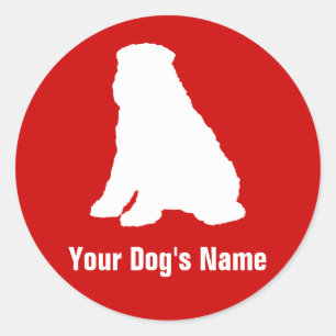 Pegatina Redonda Bouvier des Flandres ブ ヴ ィ・・・・ラ ド デ フ・・・・