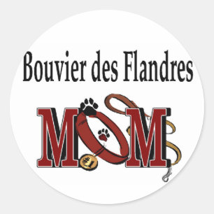 Pegatina Redonda Bouvier des Flandres Dog MOM