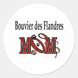 Pegatina Redonda Bouvier des Flandres Dog MOM