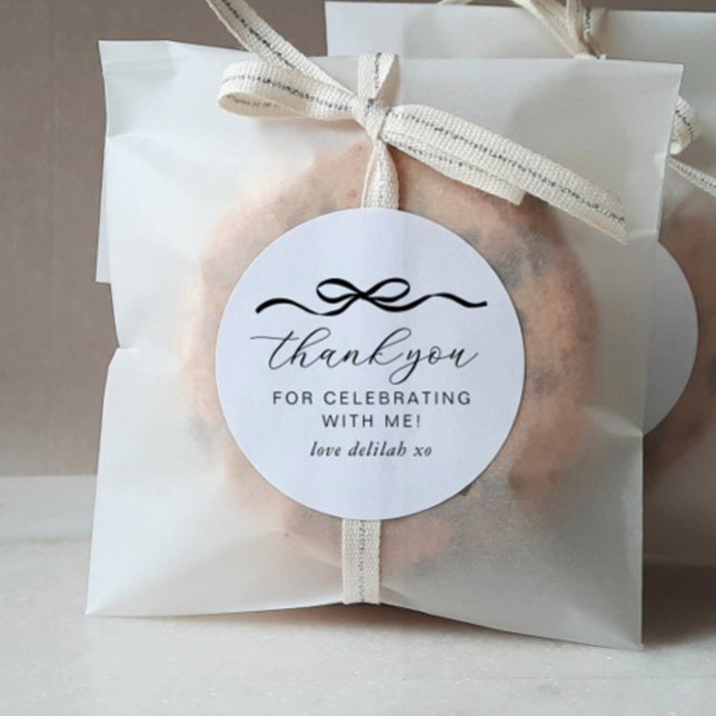 Pegatina Redonda Bow 1º cumpleaños (Subido por el creador)