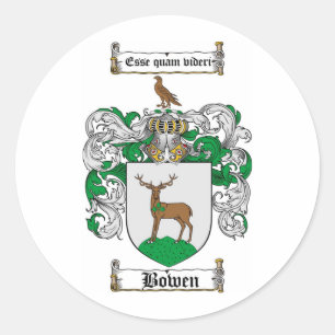 PEGATINA REDONDA BOWEN FAMILIAR CREST - BOWEN BOAT OF ARMS