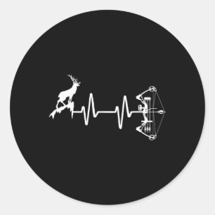 Pegatina Redonda Bowhunter Deer Hebeat Bow Hunting