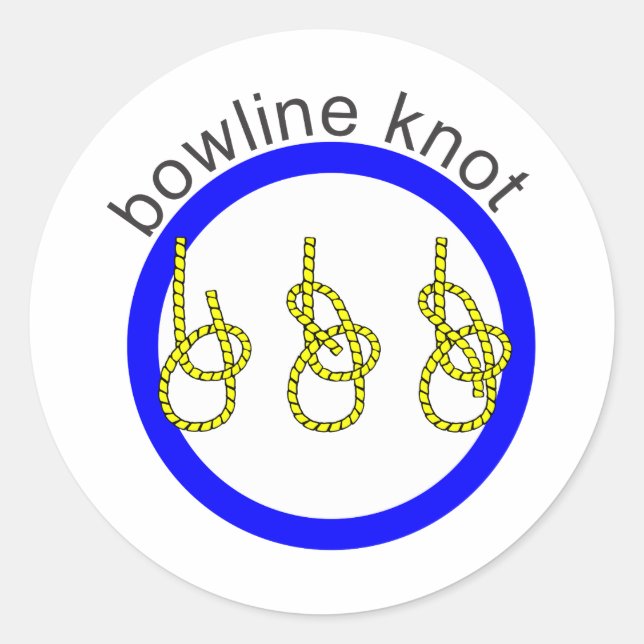 Pegatina Redonda Bowline Knot (Anverso)