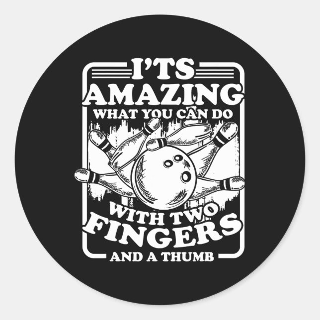 Pegatina Redonda Bowling Alley Pins Spare Strike 2  (Anverso)