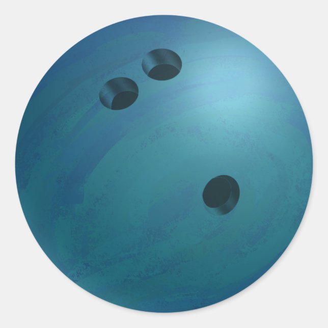 Pegatina Redonda Bowling Ball Blue (Anverso)