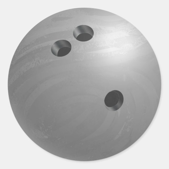Pegatina Redonda Bowling Ball Gray (Anverso)