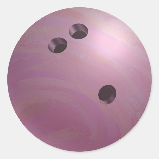 Pegatina Redonda Bowling Ball Pink (Anverso)