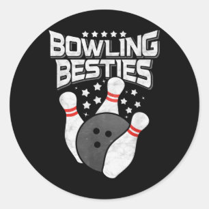 Pegatina Redonda Bowling Besties
