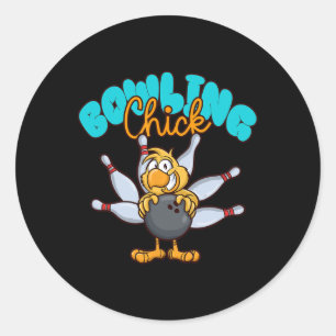 Pegatina Redonda Bowling Chick