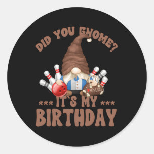 Pegatina Redonda Bowling Dad For Bowling Gnome