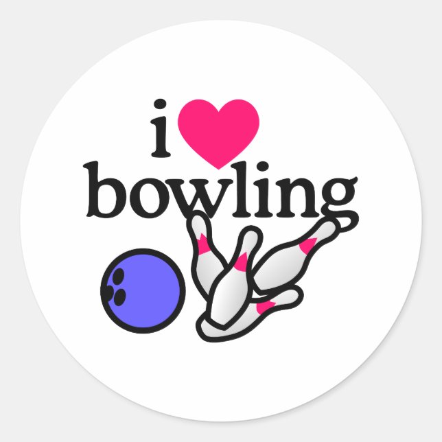 Pegatina Redonda Bowling de amor (Anverso)