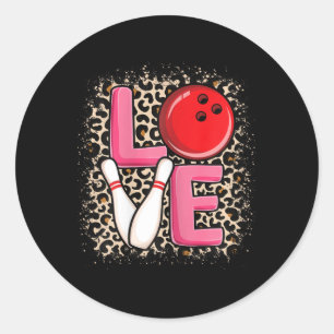 Pegatina Redonda Bowling de amor, deliciosa bolera de Chicas Bowler