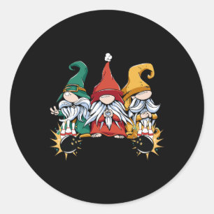 Pegatina Redonda Bowling Gnomes Bowling Ll Bowling Pins Bowler