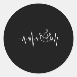 Pegatina Redonda Bowling Heartbeat - Bowler