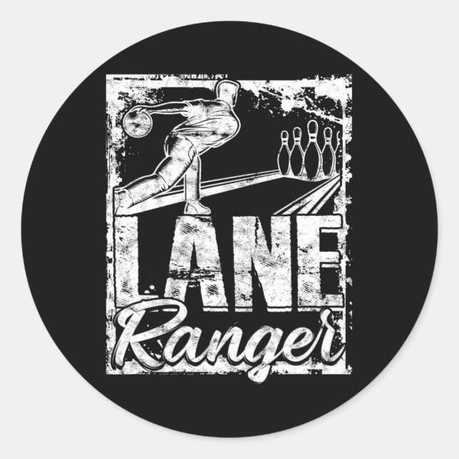 Pegatina Redonda Bowling Lane Ranger (Anverso)