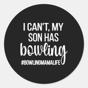 Pegatina Redonda Bowling Mama Life Bowling Mamá De Una Madre Bowler