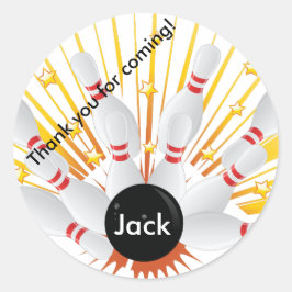 Pegatina Redonda Bowling pegatinas de la fiesta de cumpleaños