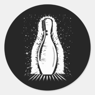 Pegatina Redonda Bowling Pin Bowler