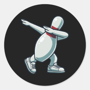 Pegatina Redonda Bowling Pin Dabbing Funny Bowler Lover Sar