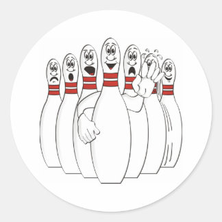 Pegatina Redonda Bowling Pins