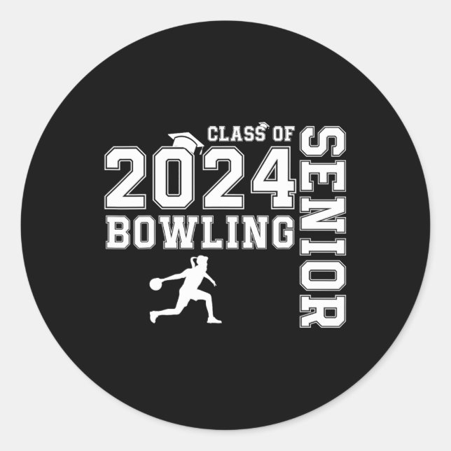 Pegatina Redonda Bowling Player Cl Of Bowler (Anverso)