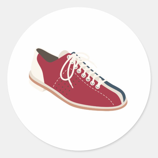 Pegatina Redonda Bowling Shoe (Anverso)
