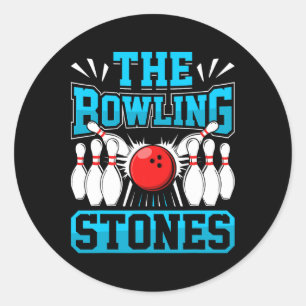 Pegatina Redonda Bowling The Bowling Stones Funny Bowlers L