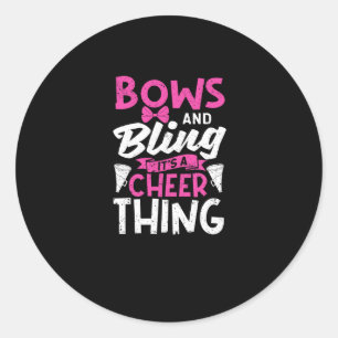 Pegatina Redonda Bows and Bling It's a Cheing