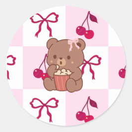 Pegatina Redonda Bows & Bears Stickers