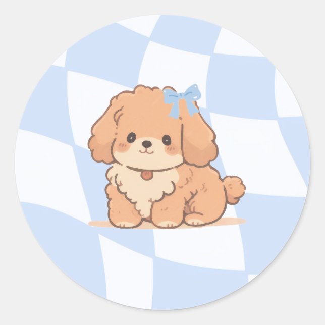 Pegatina Redonda Bows & Bones Stickers (Anverso)