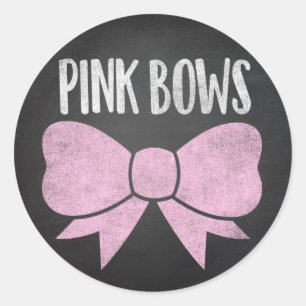 Pegatina Redonda Bows rosas o franjas libres género revelar pegatin