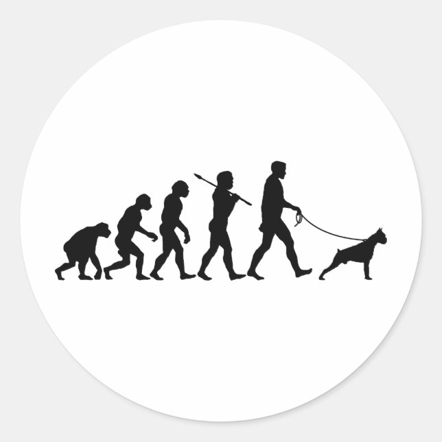 Pegatina Redonda Boxeador (Anverso)