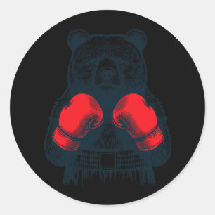 Pegatina Redonda Boxeador Boxer Boxer Boxeo Guantes de Lover
