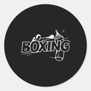 Pegatina Redonda Boxeadores Boxeo Kickboxing Amante de la Boxea Caj